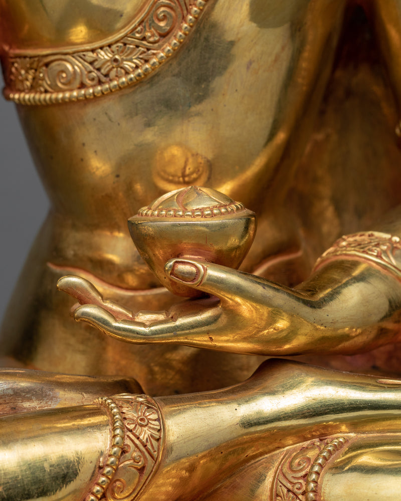 Siddhartha Shakyamuni Statue | Tibetan Buddhist Art | Plated with 24k Gold