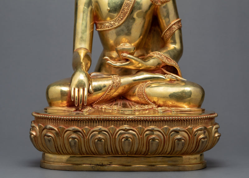 Siddhartha Shakyamuni Statue | Tibetan Buddhist Art | Plated with 24k Gold