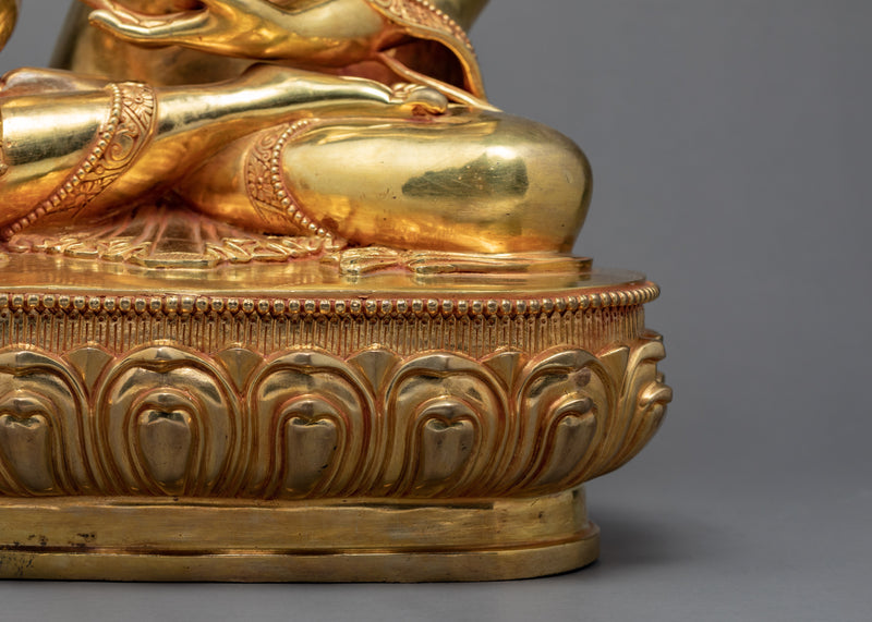 Siddhartha Shakyamuni Statue | Tibetan Buddhist Art | Plated with 24k Gold