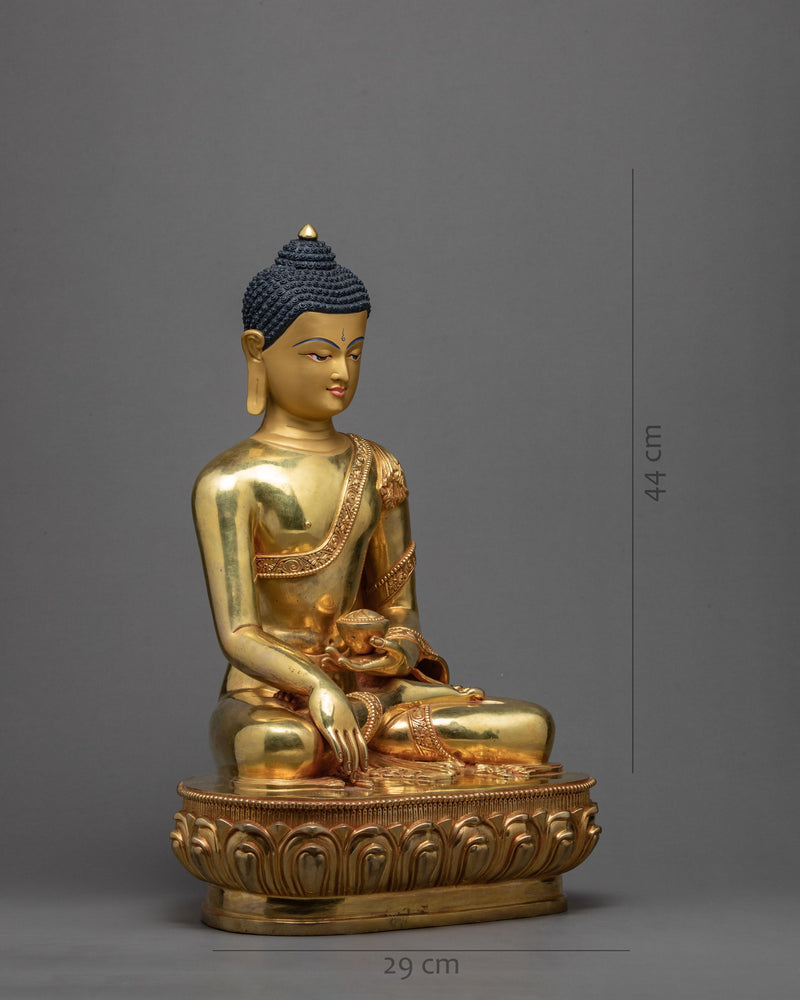 Siddhartha Shakyamuni Statue | Tibetan Buddhist Art | Plated with 24k Gold