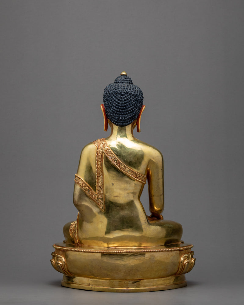 Siddhartha Shakyamuni Statue | Tibetan Buddhist Art | Plated with 24k Gold