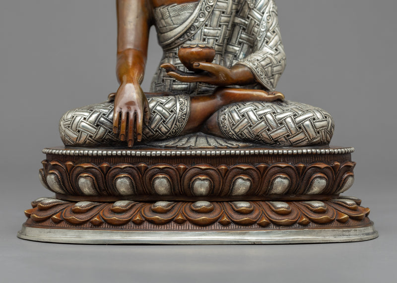 Hand Crafted Buddha Statue Silver | Traditional Himalayan Art