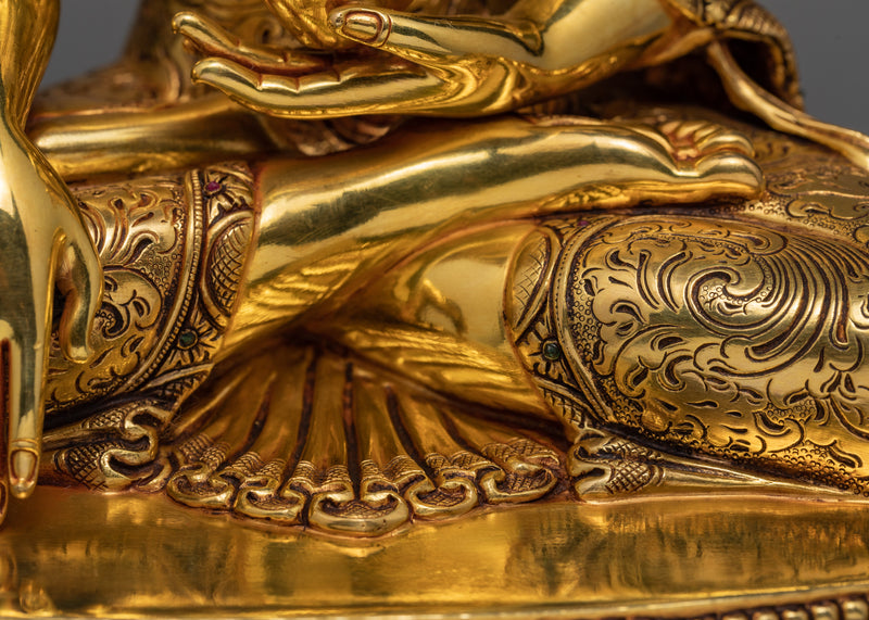 Shakyamuni Buddha Statue | Gold Plated Traditionally Handmade