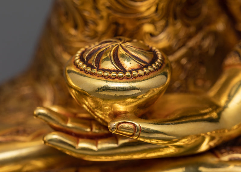 Shakyamuni Buddha Statue | Gold Plated Traditionally Handmade