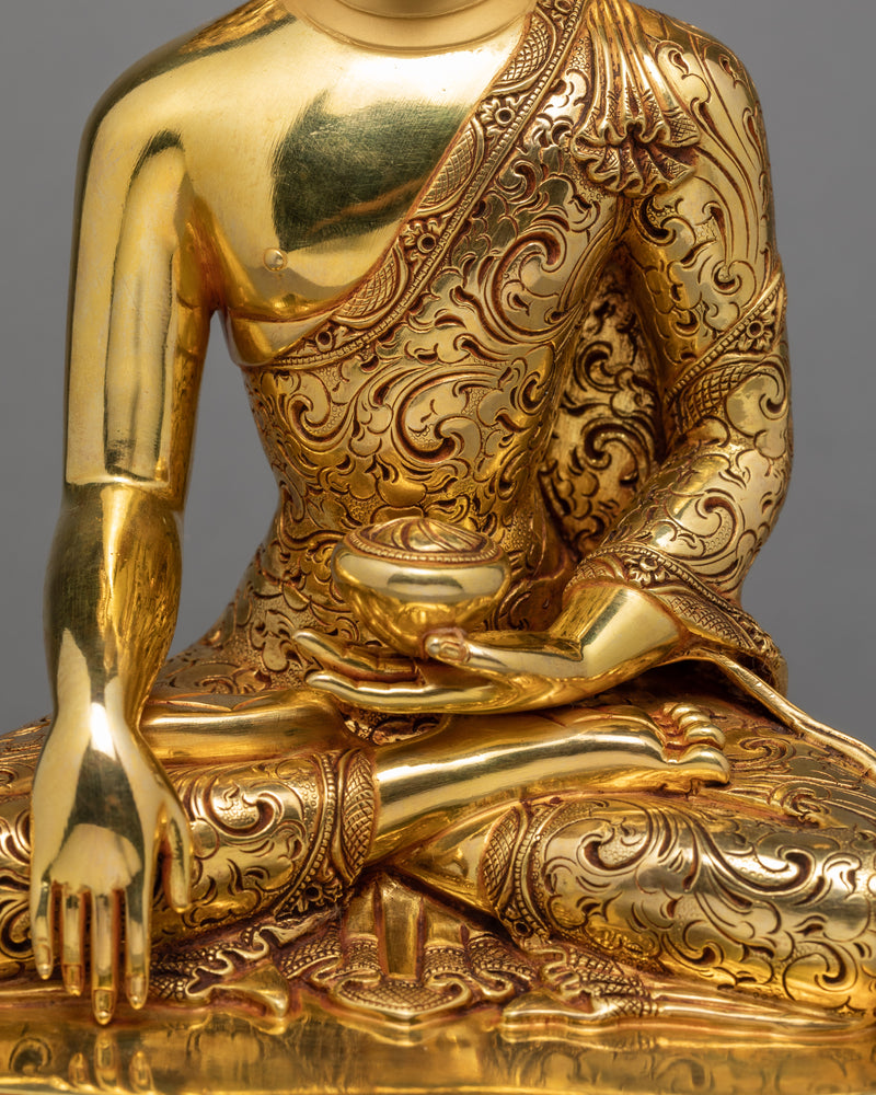 Buddha Shakyamuni  | Gautam Buddha Statue | Gold Plated Tibetan Statue