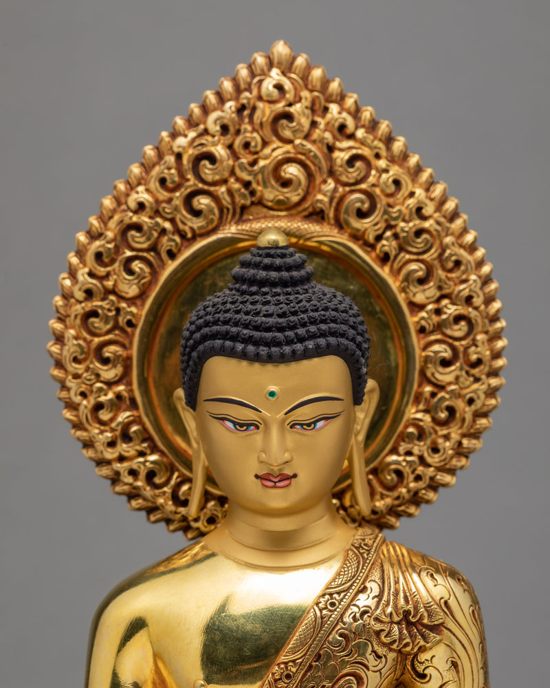 Buddha Shakyamuni  | Gautam Buddha Statue | Gold Plated Tibetan Statue