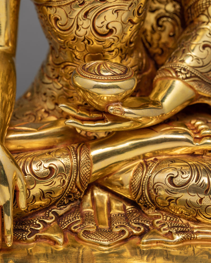 Buddha Shakyamuni  | Gautam Buddha Statue | Gold Plated Tibetan Statue