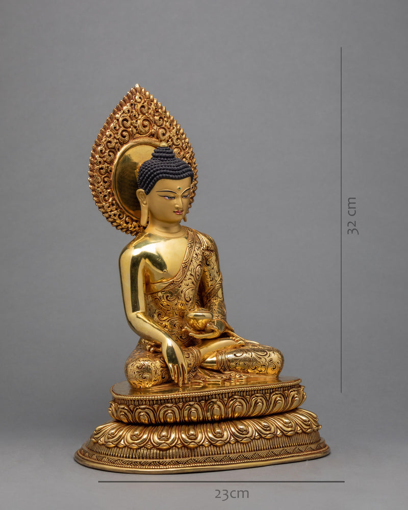 Buddha Shakyamuni  | Gautam Buddha Statue | Gold Plated Tibetan Statue