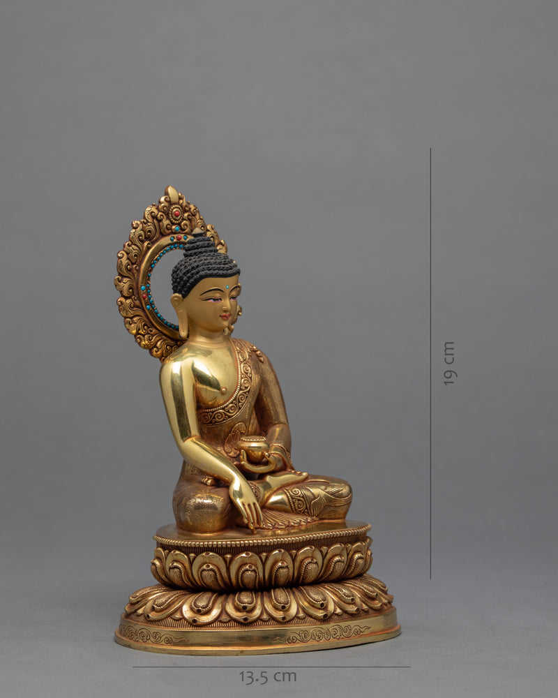 Shakyamuni Buddha  Statue | Gold Plated Gautam Buddha | Buddhist Art