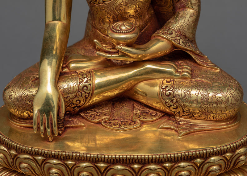 Shakyamuni Buddha Statue | Hand-Carved Buddhist Sculpture | Handmade Tibetan Art | Himalayan Spiritual meditating | Gautam Buddha Statues