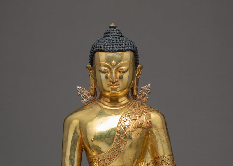 Traditional Buddhist Statue of Buddha Shakyamuni Statue, Sculpture Art of Nepal