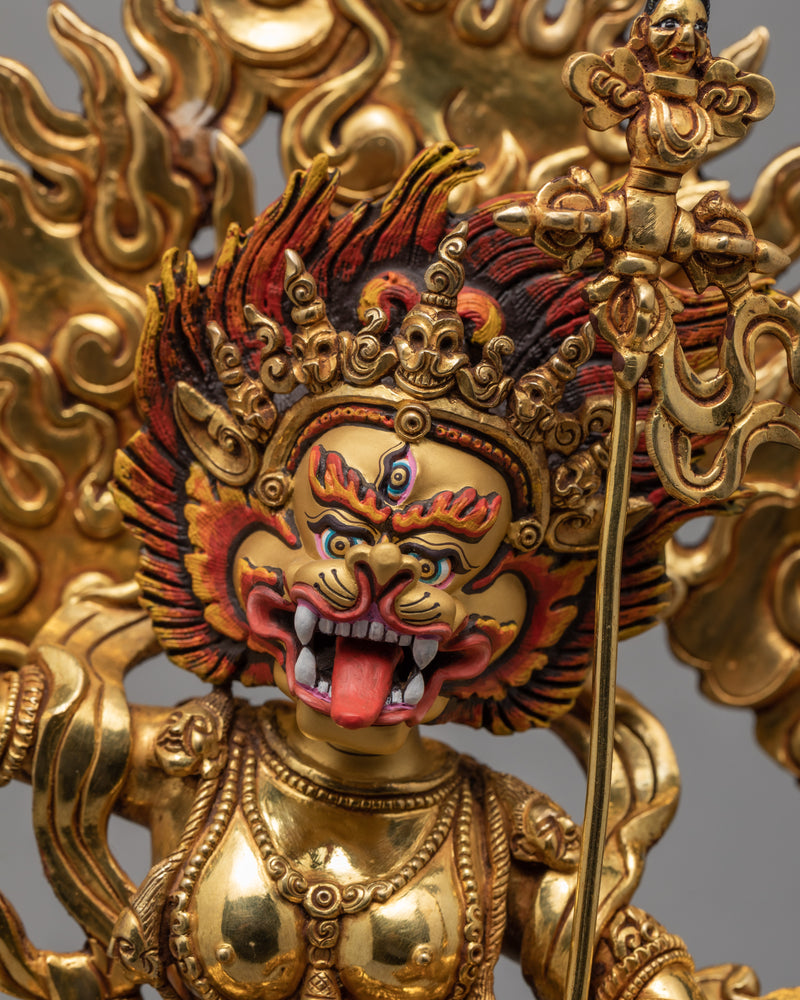 Singhamukha Statue |   Dakini Statue Glided With Gold | Himalayan Sculpture