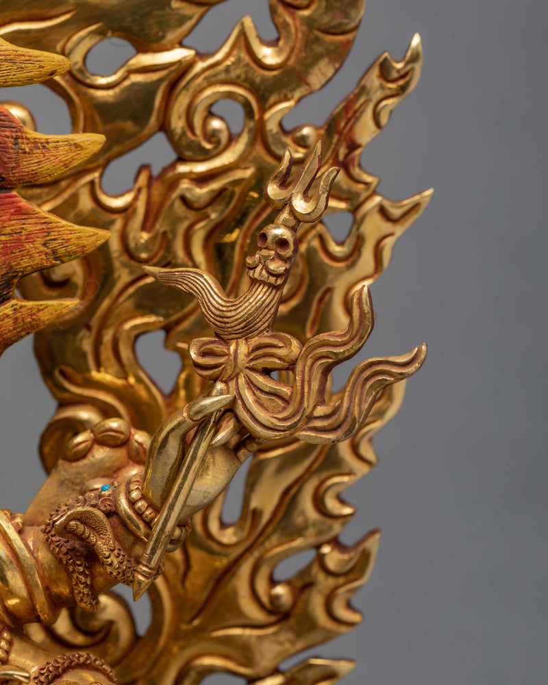 6 Armed Mahakala | 24K Gold Plated Statue