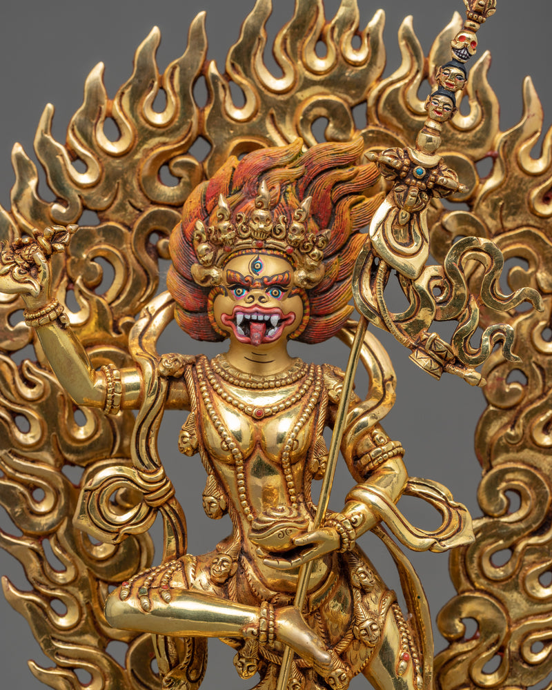 Lion Headed Sculpture | Wisdom Dakini Simhamukha Statue | Wrathful Deity