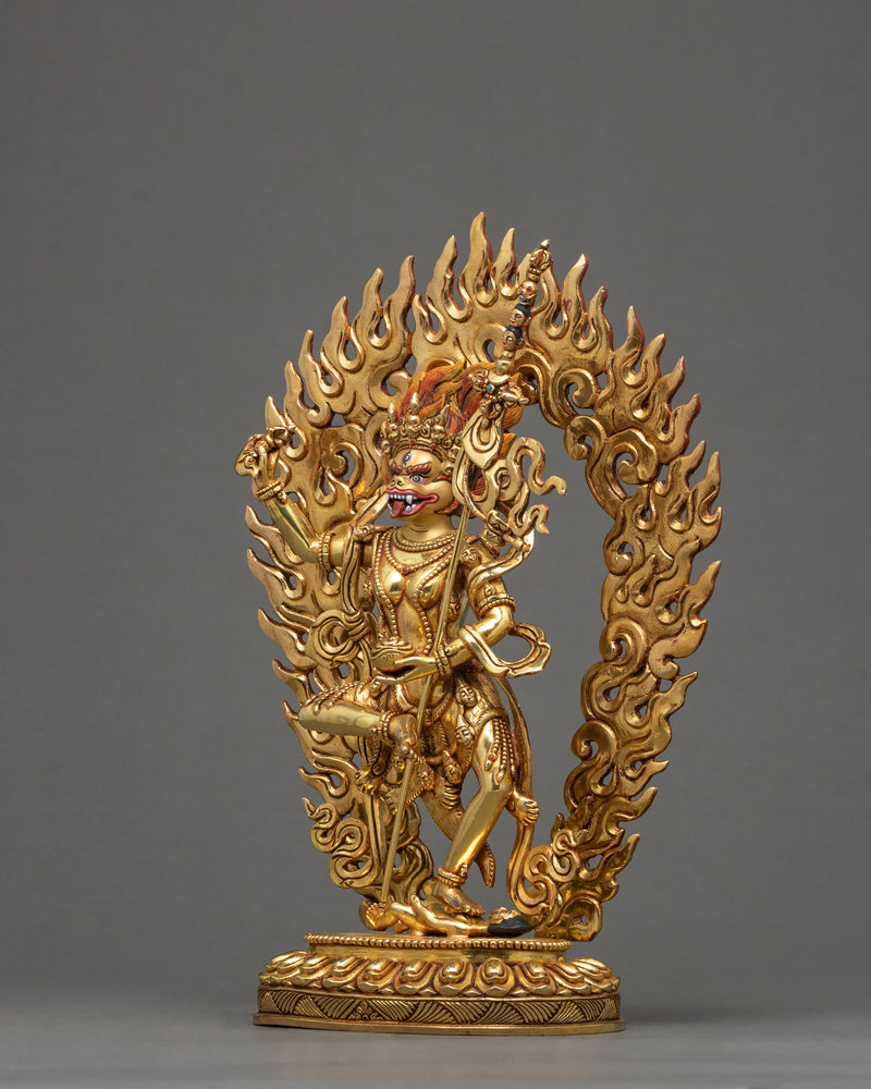 Lion Headed Sculpture | Wisdom Dakini Simhamukha Statue | Wrathful Deity