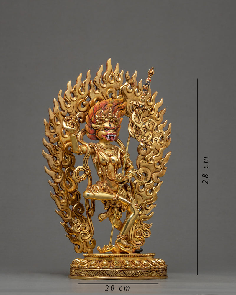 Lion Headed Sculpture | Wisdom Dakini Simhamukha Statue | Wrathful Deity