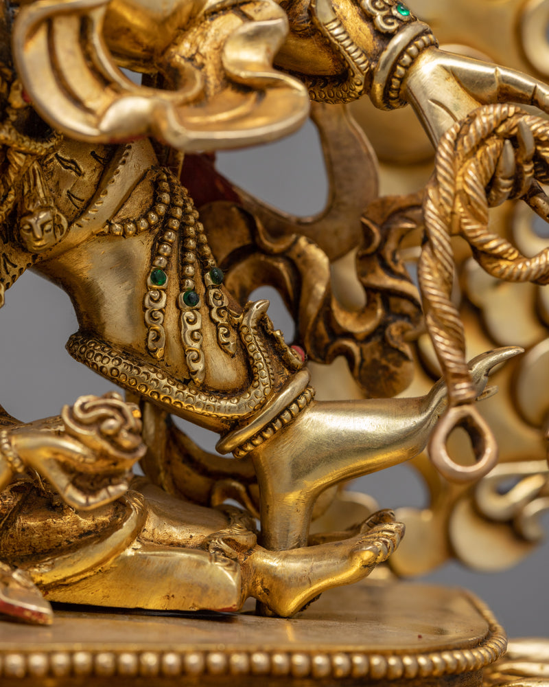 6 Armed Mahakala Sculpture | Traditional Buddhist Art