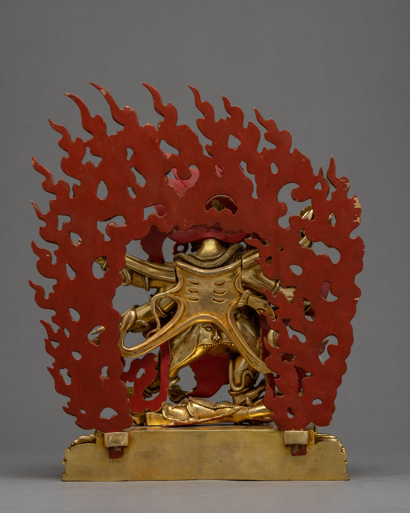 6 Armed Mahakala Sculpture | Traditional Buddhist Art