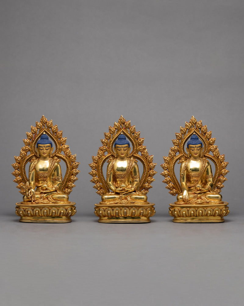 three buddha statue 