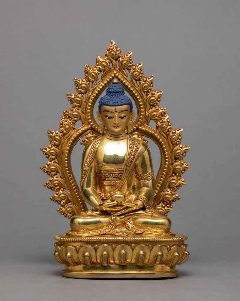 Three Buddha Statue | Tibetan Art Plated with Gold