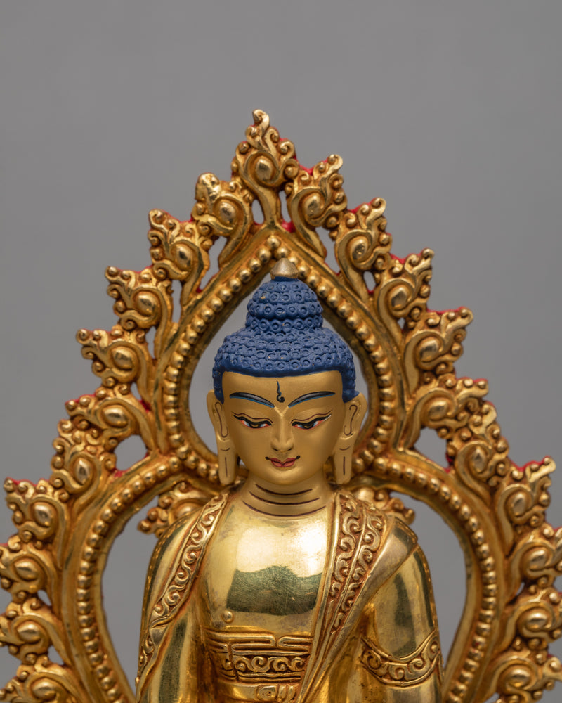 Three Buddha Statue | Tibetan Art Plated with Gold