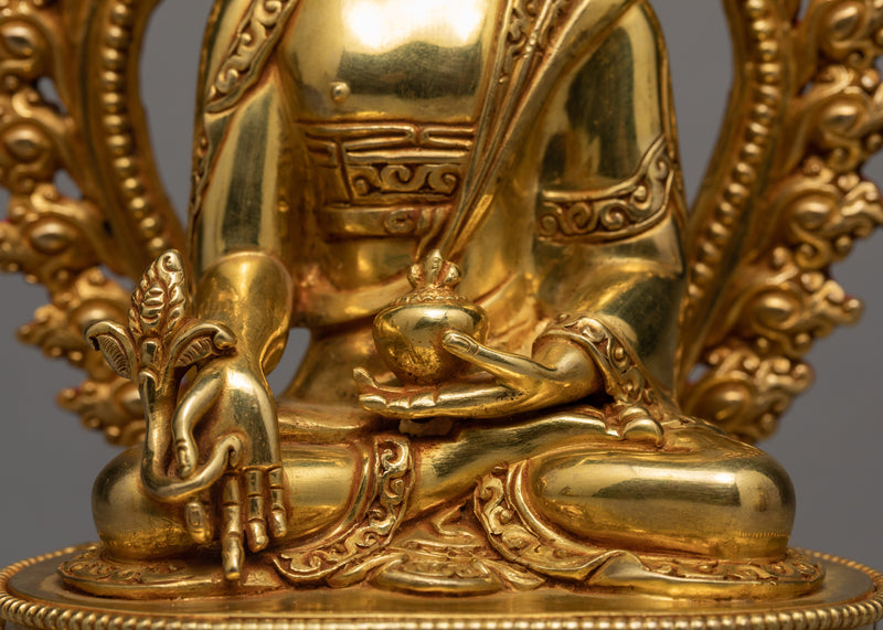 Three Buddha Statue | Tibetan Art Plated with Gold