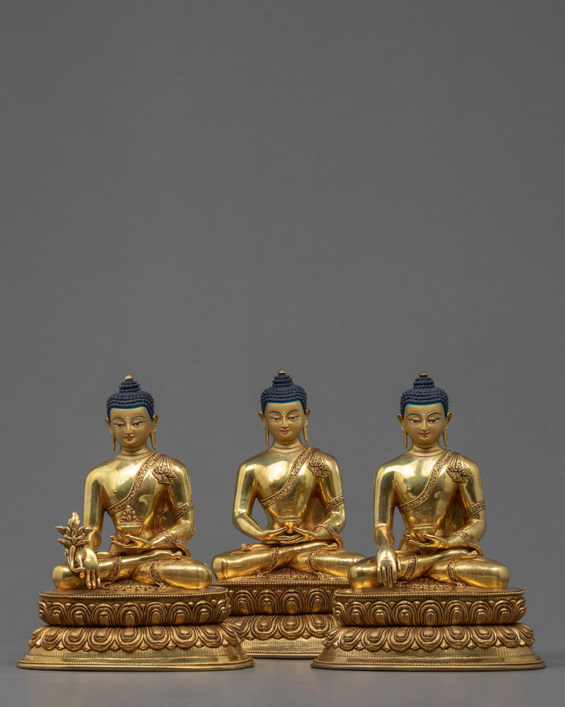 3 Buddhas Set Statue - Shakyamuni, Amitayus, Amitabha