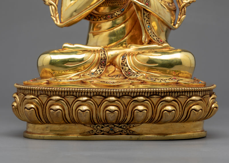 Je Tsongkhapa Sculpture With Gyaltsab Je & Khedrp Je | Traditional Buddhist Art