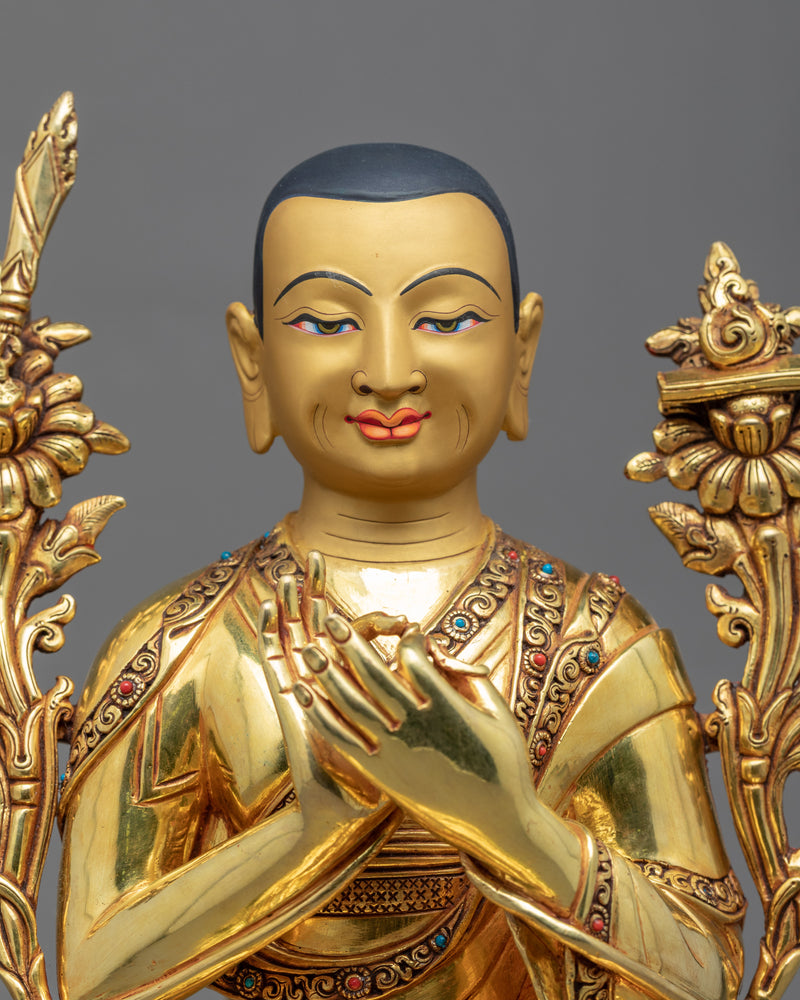 Je Tsongkhapa Sculpture With Gyaltsab Je & Khedrp Je | Traditional Buddhist Art