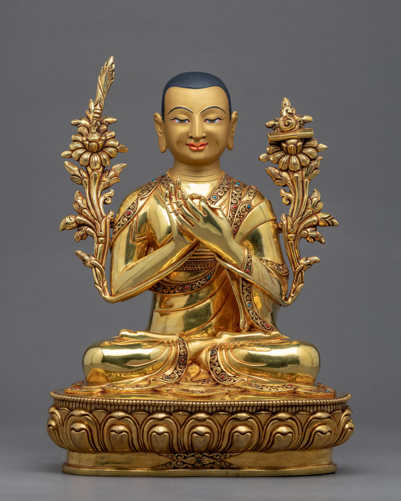 Je Tsongkhapa Sculpture With Gyaltsab Je & Khedrp Je | Traditional Buddhist Art