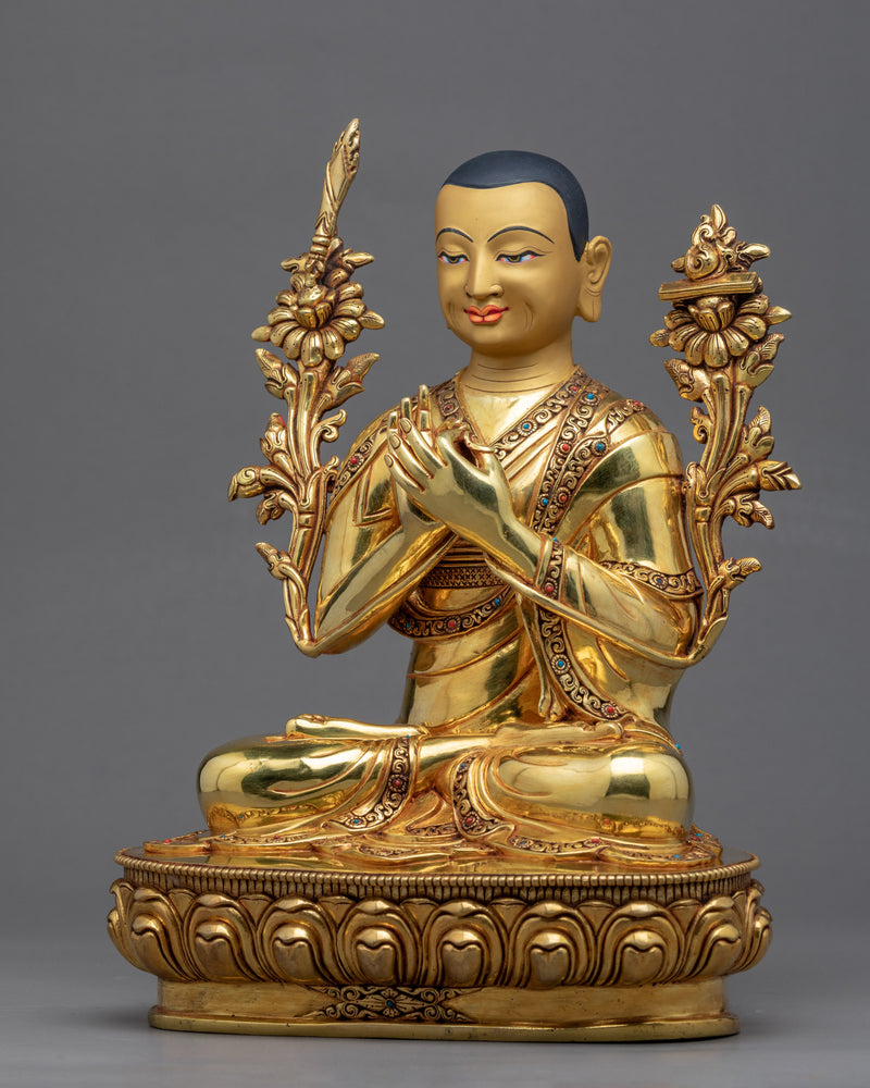 Je Tsongkhapa Sculpture With Gyaltsab Je & Khedrp Je | Traditional Buddhist Art