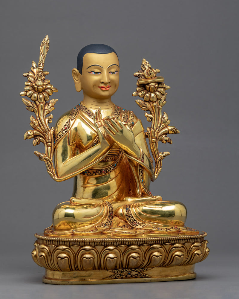 Je Tsongkhapa Sculpture With Gyaltsab Je & Khedrp Je | Traditional Buddhist Art