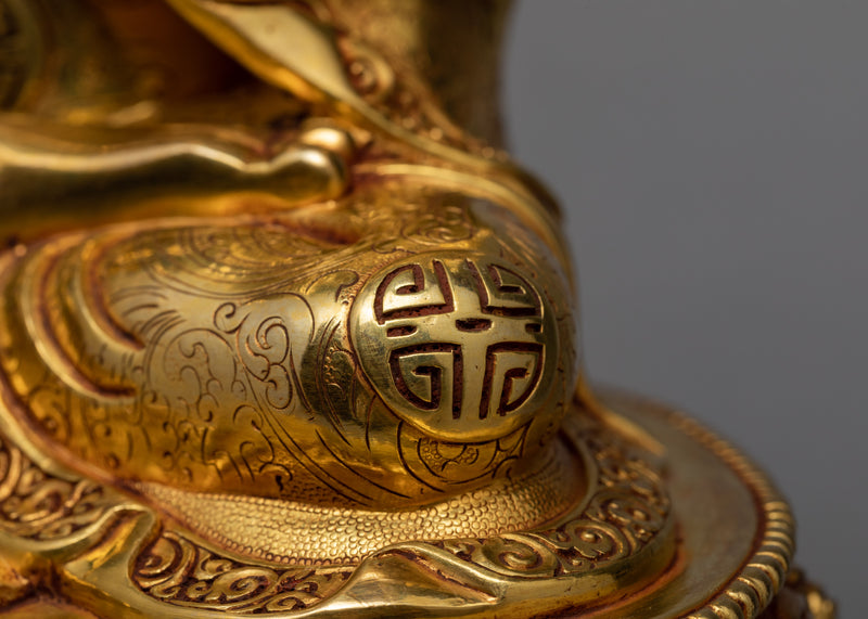 Tsongkhapa Traditional Handcrafted Statue, Tibetan Master's Beautiful Gold Statue