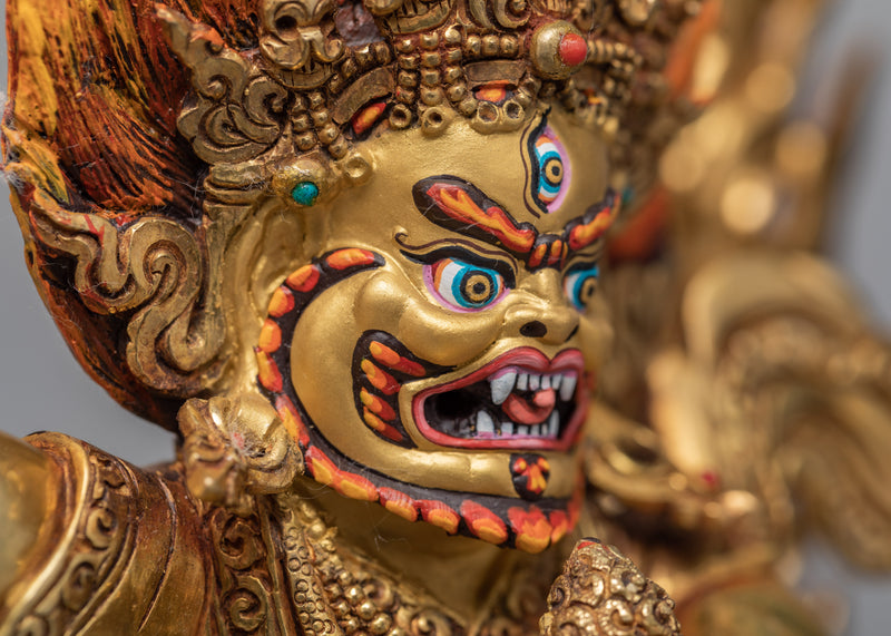 Mahakala Bernagchen | Gold Plated Handcrafted Traditional Bernagchen Statue