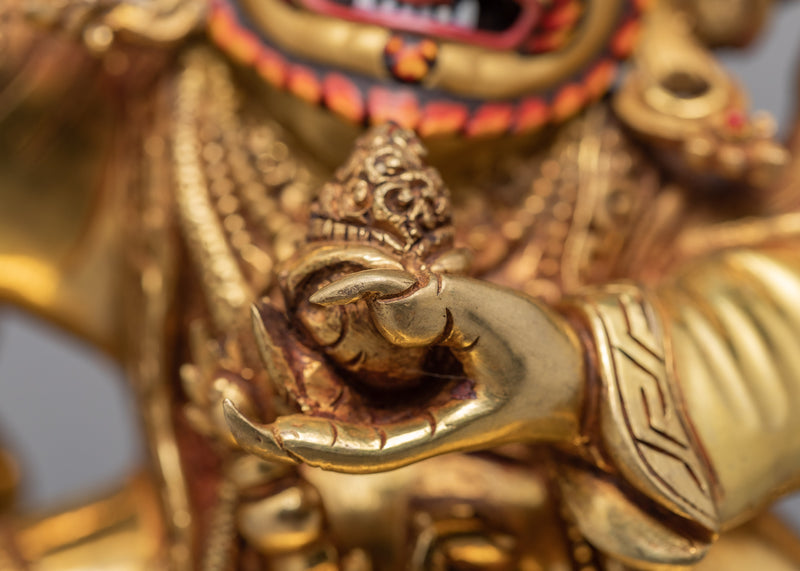 Mahakala Bernagchen | Gold Plated Handcrafted Traditional Bernagchen Statue