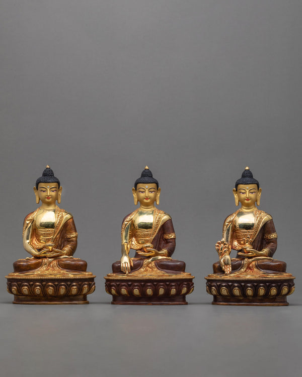 Three Buddha Sculpture Set