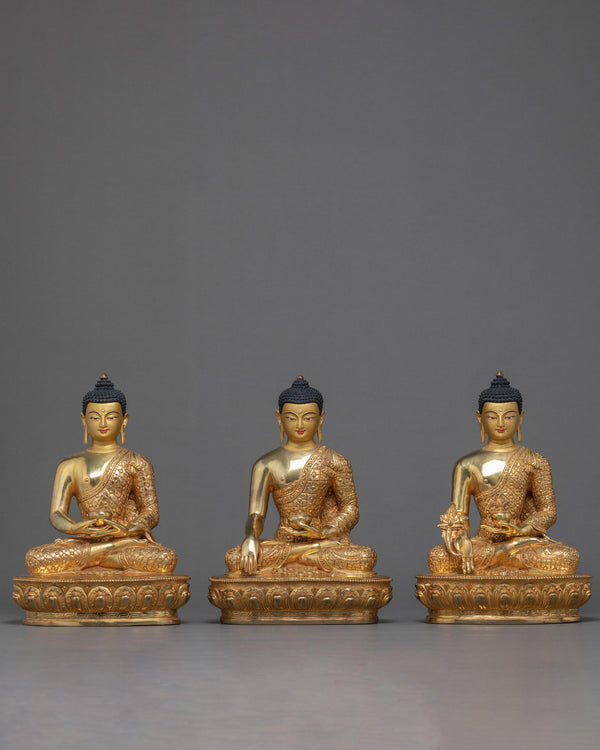 Three Tibetan Buddhas Statues