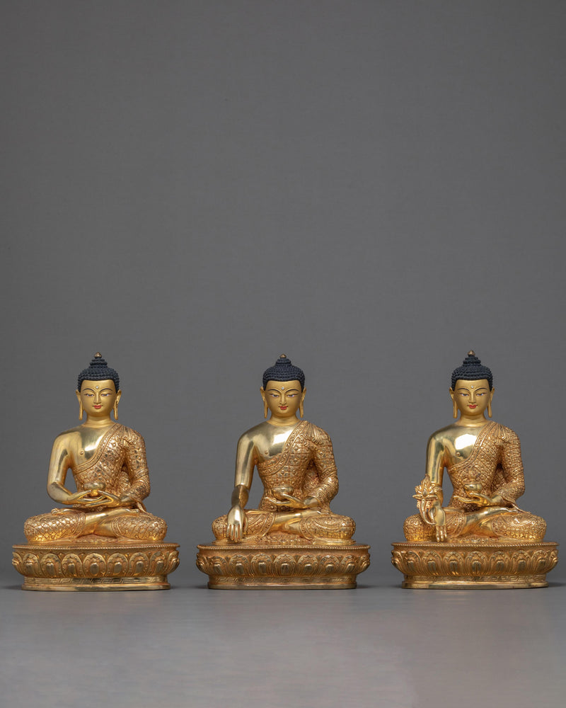 Three Tibetan Buddhas Statues