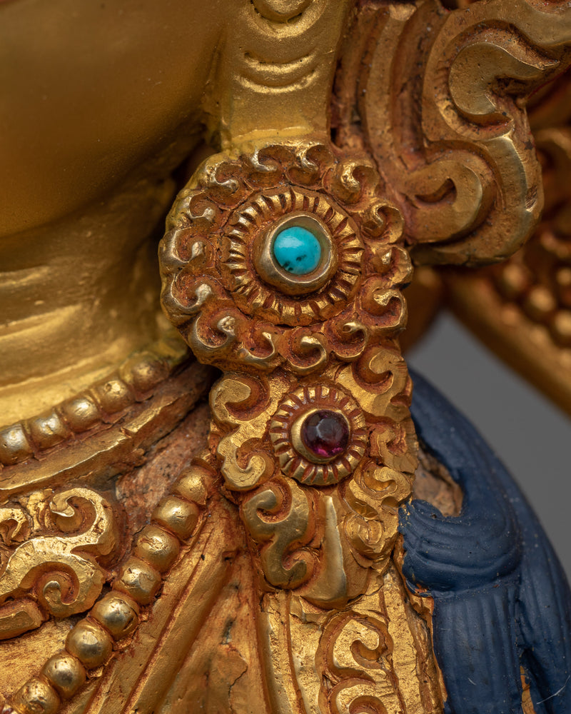 Traditionally Hand-Sculpted Vajrasattva Chant Sculpture | Tibetan Dorje Sempa Figurine