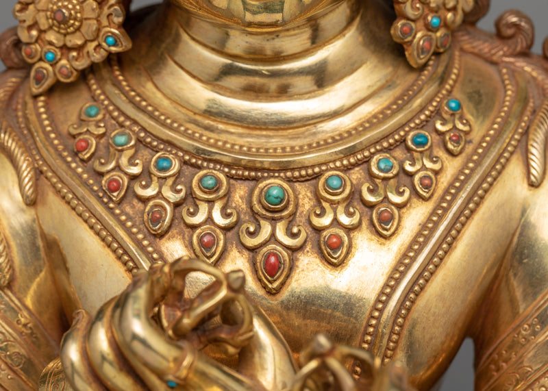 Rare Vajradhara Statue | Handmade Dorje Chang Statue | Hand Carved 24k Gold Gilded