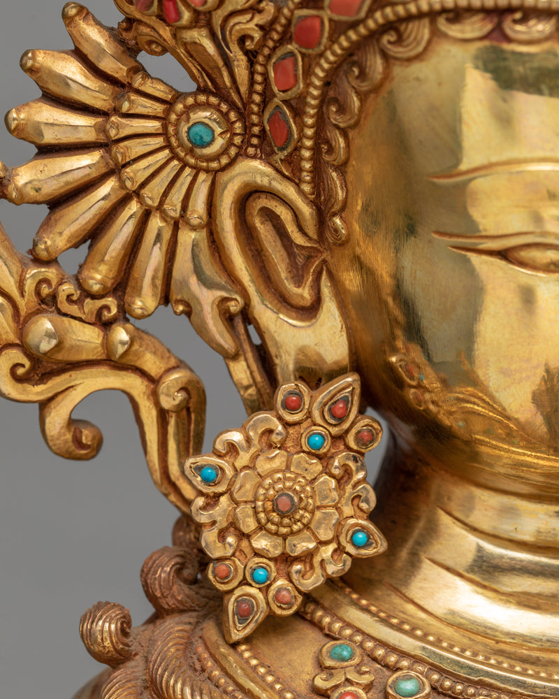 Rare Vajradhara Statue | Handmade Dorje Chang Statue | Hand Carved 24k Gold Gilded