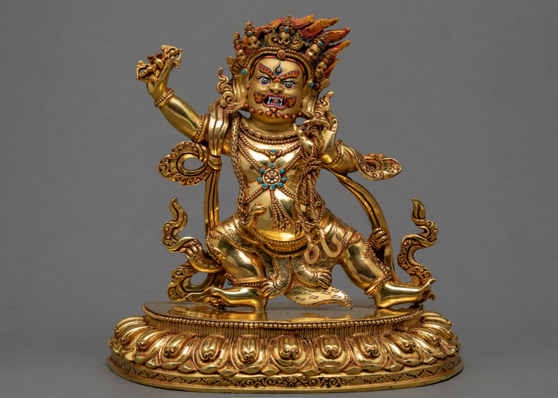 Vajrapani Statue | 24k Gold Glided | Had-made Buddhist Statue