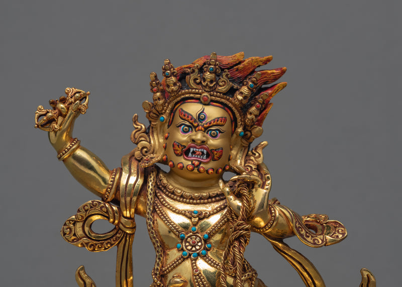 Vajrapani Statue | 24k Gold Glided | Had-made Buddhist Statue