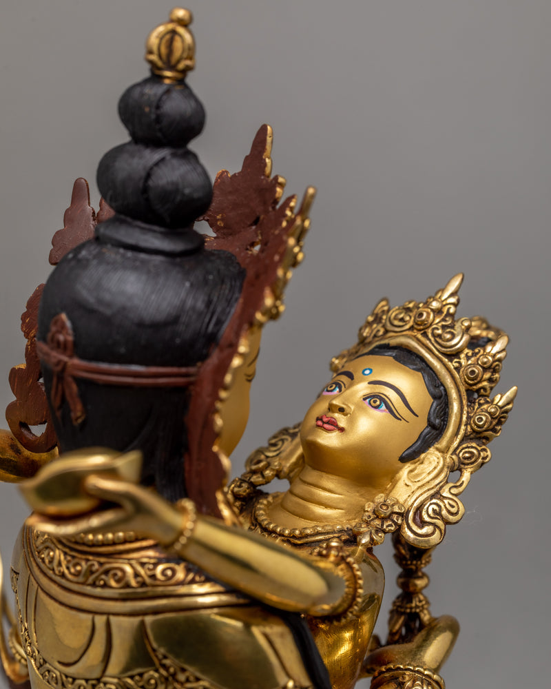 Vajrasattva With Consort Statue  | Himalayan Buddhist Statue | Glided With Gold