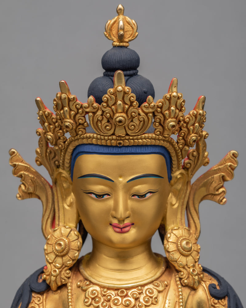 Vajrasattva Statue | Tibetan Statue Plated With Pure 24K Gold