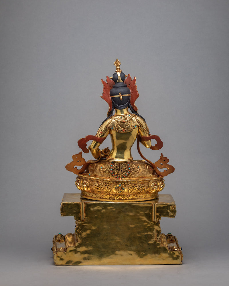 Vajrasattva Statue With Throne | Gold Gilded Statue