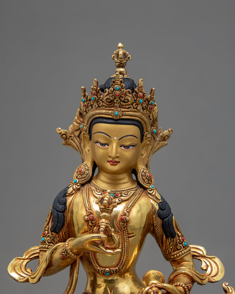 Green Tara With Bodhisattva Statue Set | Vajradhara | Vajrasattva | Chenrezig