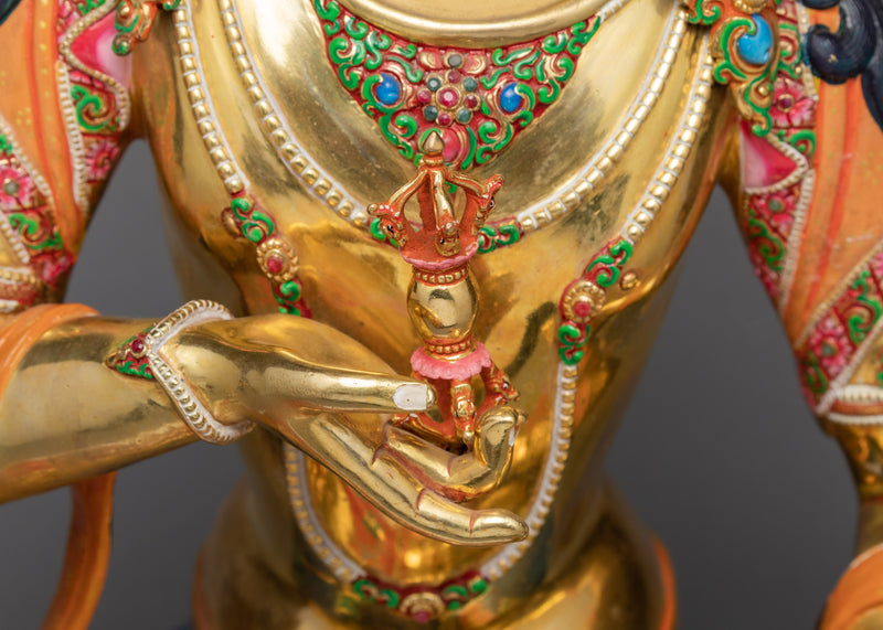 Unique Vajrasattva (Dorje Sempa), Gold Statue for the Preliminary Practice