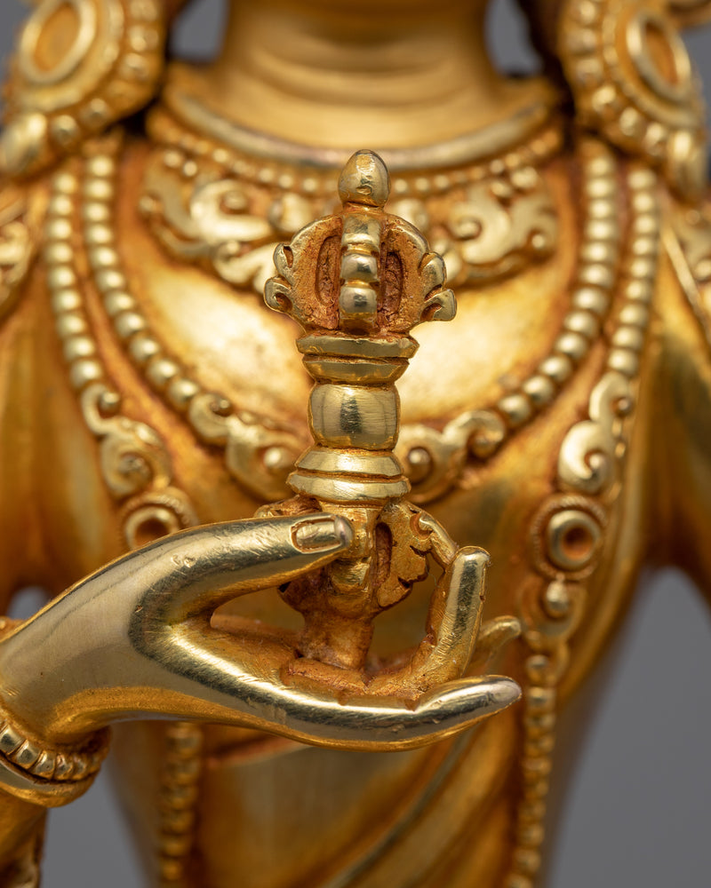 Bodhisattva Vajrasattva Golden Statue | Dorje Sempa in Tibetan Buddhism