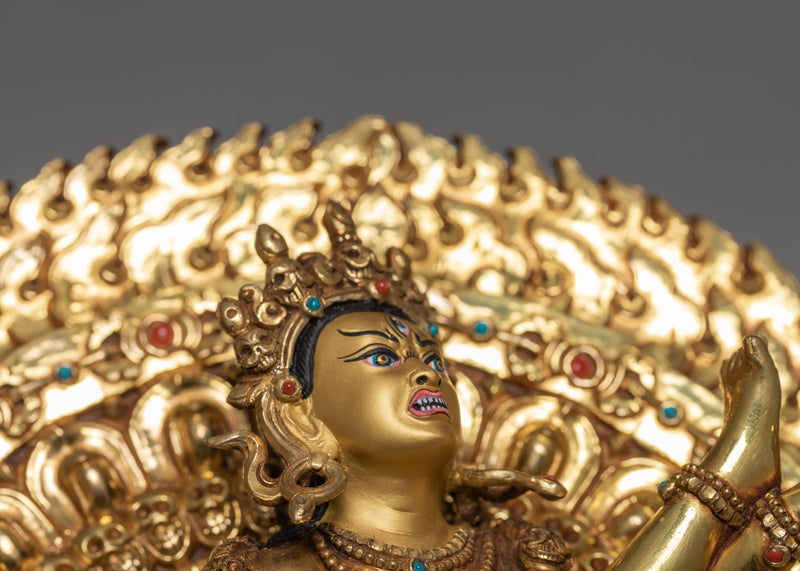 Vajrayogini Dakini Statue | Traditional Buddhist Gold Gilded Art